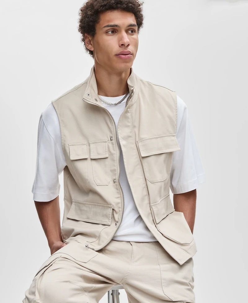 Mode of One Men's Canvas Cargo Vest, Macy's Exclusive