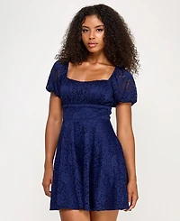 City Studios Juniors' Lace Fit & Flare Dress