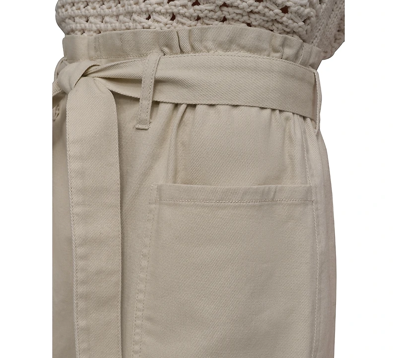 Dkny Jeans Women's Cotton Belted Paperbag-Waist Shorts