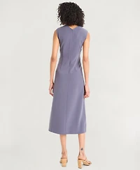 Luxely Women's Solid-Color V-Neck Sleeveless Dress