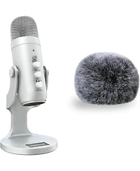ZealSound Usb Microphone k66s Silver and Furry Windscreen d65k