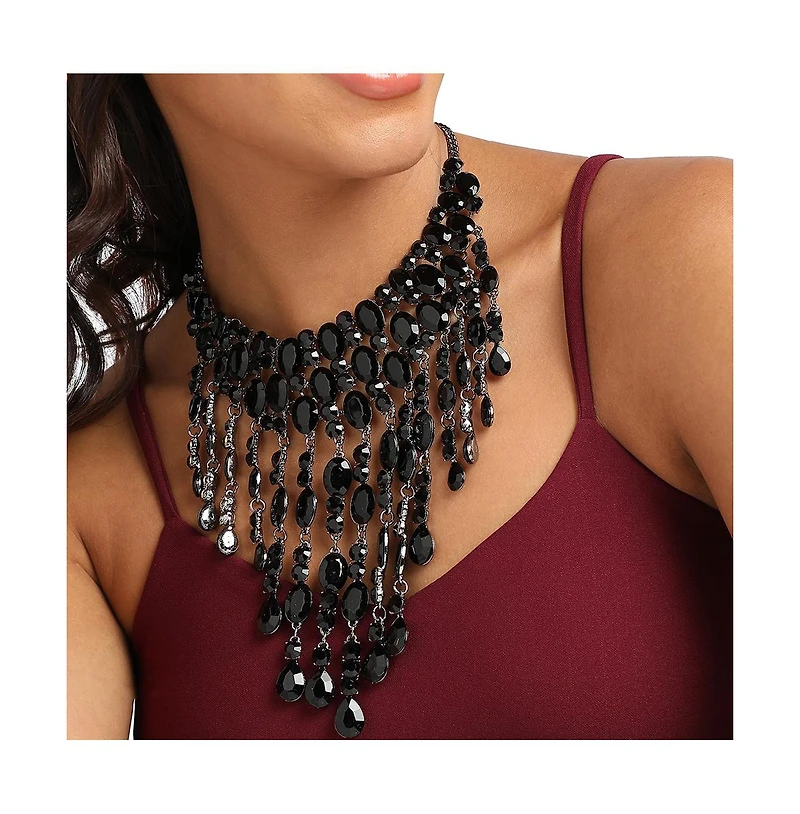 Sohi Maxi Crystal-Drop Statement Necklace