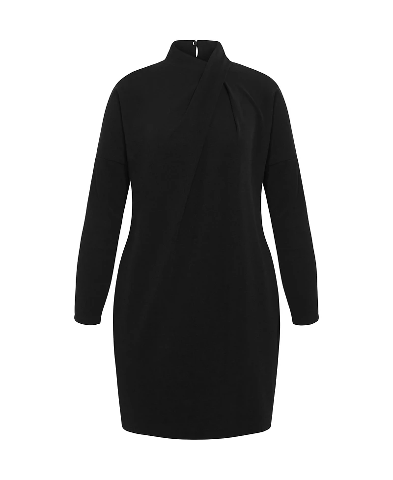 City Chic Women's Wrap Neck Dress