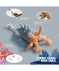 Nocciola 4 Pcs Sea Creatures Crinkle Squeaky Dog Toys,Christmas gift,Octopus Shark Crab Mussel Toys, Interactive Toys for Small, Medium & Large Dogs