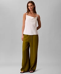 Calvin Klein Women's Drawstring Wide-Leg Pants