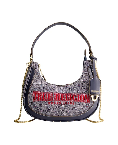 True Religion Striped Denim Small Hobo