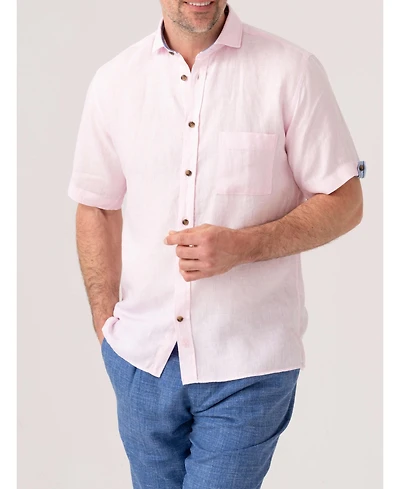 Koy Clothing Men's Short Sleeve Linen Kikoy Shirt