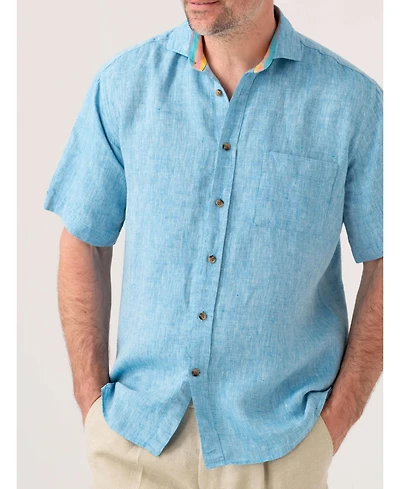 Koy Clothing Men's Regular Fit Short Sleeve Linen Shirt