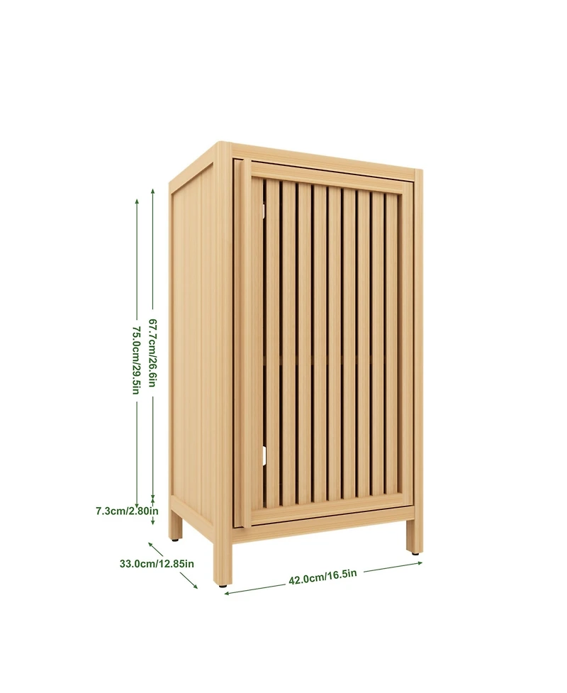 Casainc Bathroom Storage Cabinet with Door and Adjustable Shelf, Freestanding Floor Organizer for Multiple Rooms