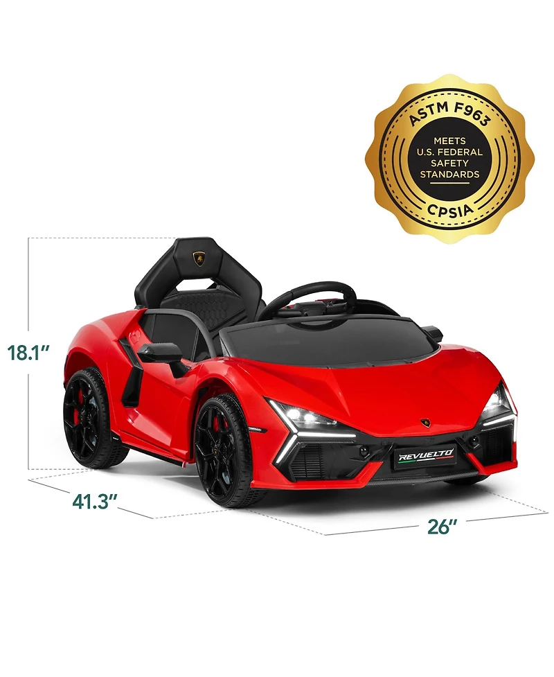 Best Choice Products Kids 12V Ride-On Car Officially Licensed Lamborghini Revuelto w/ Remote, Led Lights