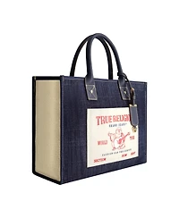 True Religion Buddha Pocket Denim Tote