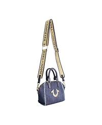 True Religion Frayed Denim Horseshoe Satchel
