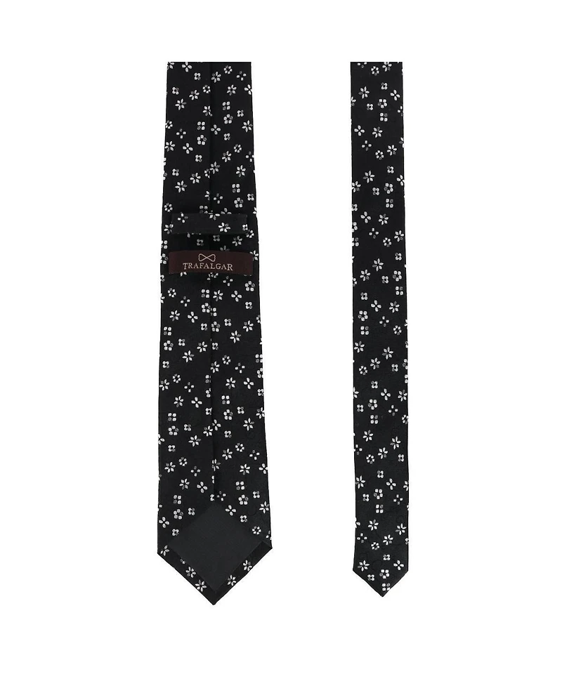 Trafalgar Big & Tall Tudor Daisy and Vine Silk Business Necktie