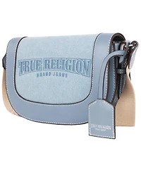 True Religion Dark Denim Logo Saddle Bag