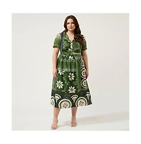 Estelle Ethereal Tile Print Dress
