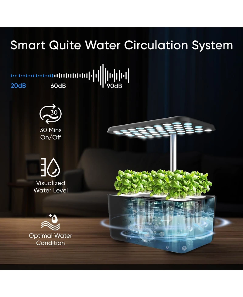 SonicGrace Indoor Hydroponic Growing System with Led Grow Light