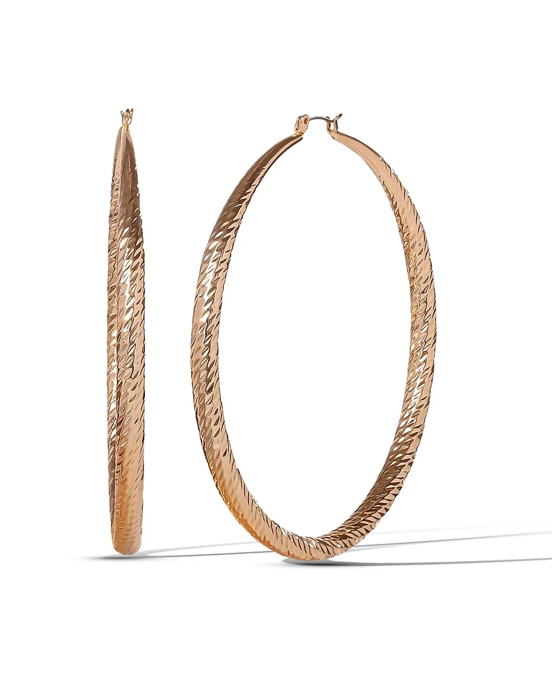 Jessica Simpson Wide Textured Hoop Earrings