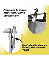 Plexalife Pumpkin-Shaped Outdoor Trampoline Set with Premium Top-Ring Frame Safety Enclosure, Ft