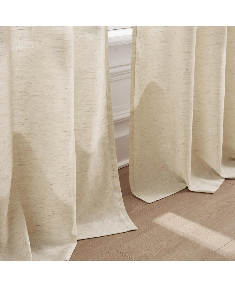 Lush Decor Emily Leaves Embroidered Window Curtain Panels Neutral Pair 52x84