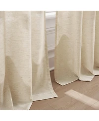 Lush Decor Emily Leaves Embroidered Window Curtain Panels Neutral Pair 52x84