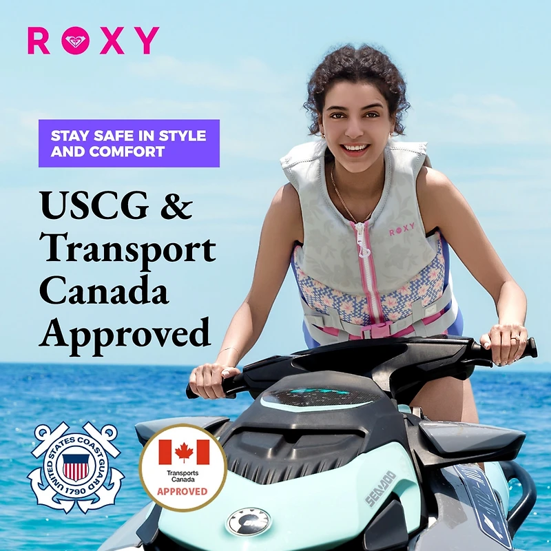 Roxy Women's Life Vest, Uscg Approved Life Jacket, Evoprene Pfd for water sports