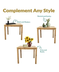 Sunnydaze Decor Rodanthe Acacia Wood Outdoor Dining Table with Natural Oil Finish - 33.75" W