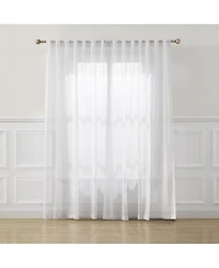 Lush Decor Calia Textured Stripe Sheer Window Curtain Panels Neutral Pair 52x84