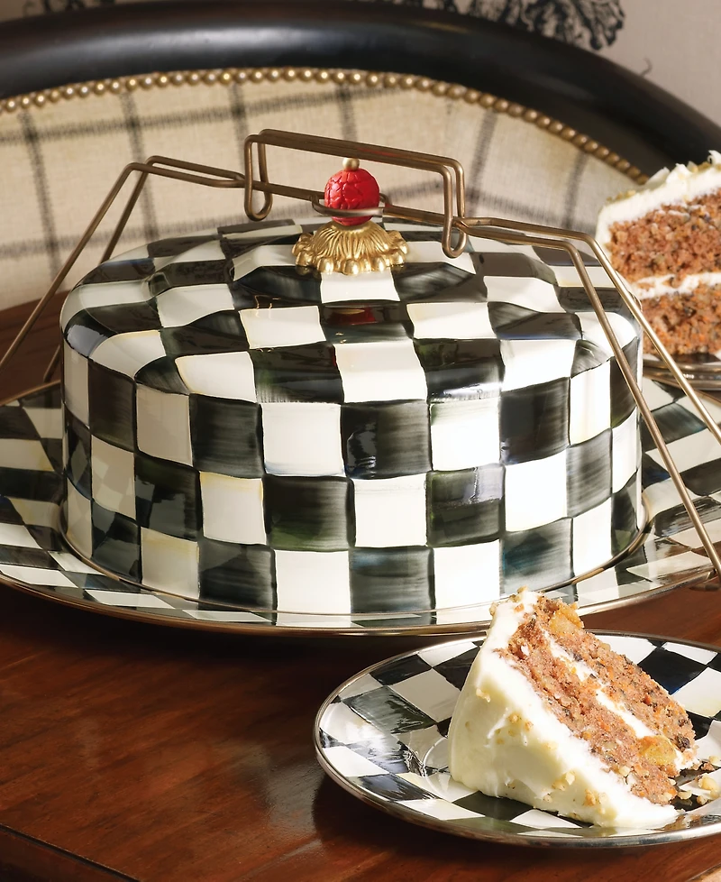 Mackenzie-Childs Courtly Check Cake Carrier