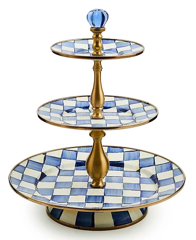 Mackenzie-Childs Royal Check 3-Tier Sweet Stand