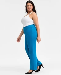 I.n.c. International Concepts Plus Mid-Rise Pull-On Straight-Leg Pants