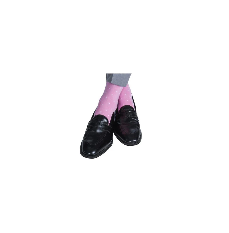 Trafalgar Men's Leo Polka Dot Mercerized Cotton Mid-Calf Socks