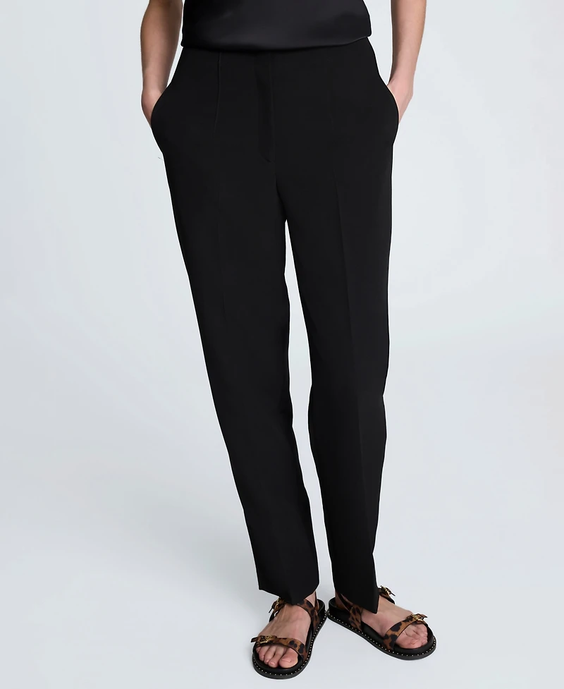 Kenneth Cole Women's Luxe Twill Straight-Leg Pants