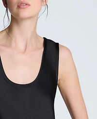 Kenneth Cole Women's Satin Scoop Neck Sleeveless Top