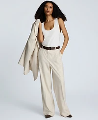 Kenneth Cole Women's Satin Scoop Neck Sleeveless Top