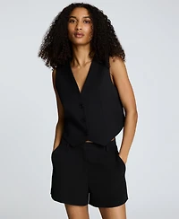 Kenneth Cole Women's Luxe Twill Three-Button Vest