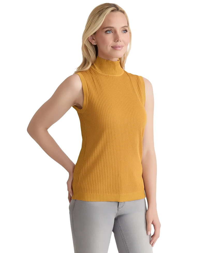 Jones New York Women's Sutton Mock-Neck Sleeveless Sweater