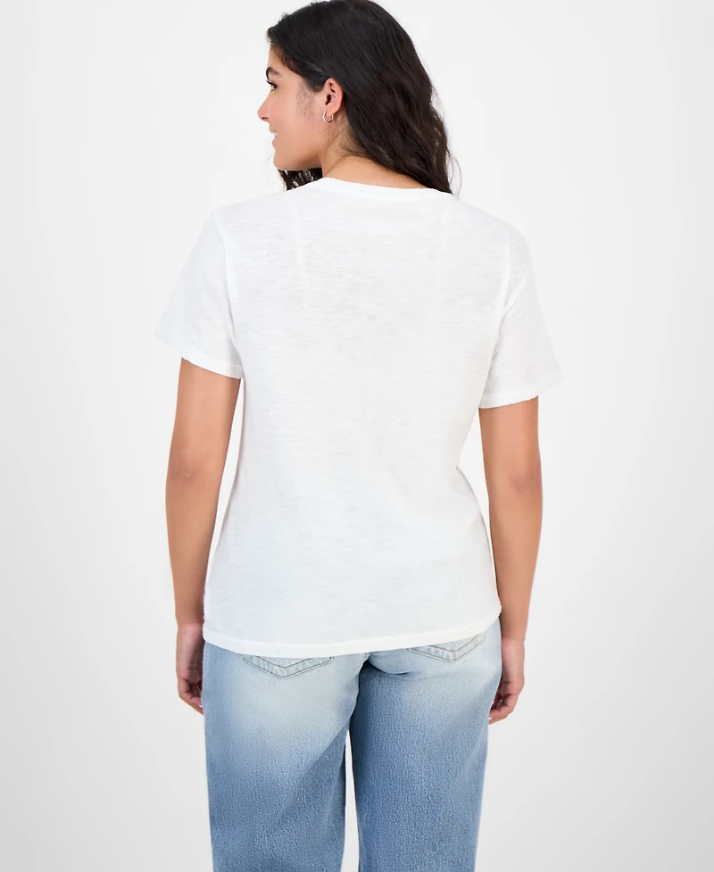 Lucky Brand Women's Destination Stamps Graphic Boyfriend T-Shirt