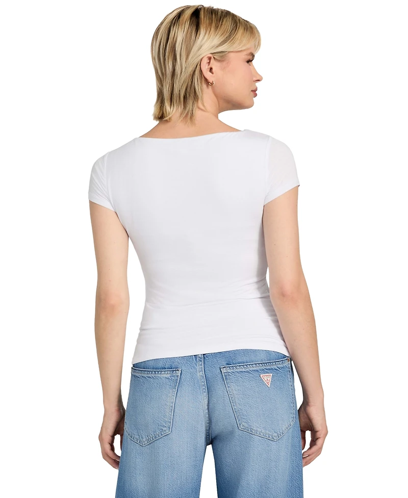 Guess Women's Joey Cutout Cap-Sleeve Top