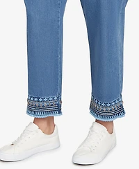 Ruby Rd. Plus Soft Beaded Embroidery Jeans