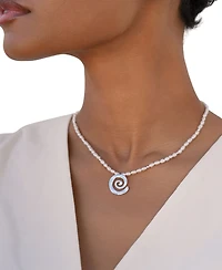 Ettika Aura Swirl Mother of Pearl Choker Necklace