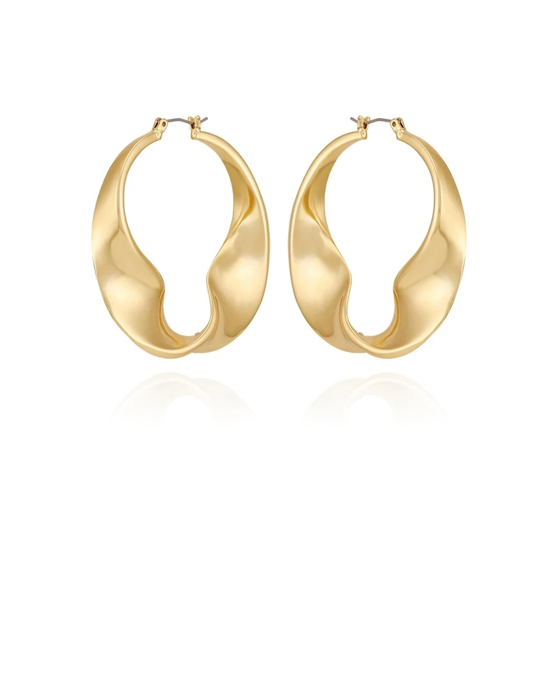 Vince Camuto Gold-Tone Sculptural Twisted Hoop Earrings