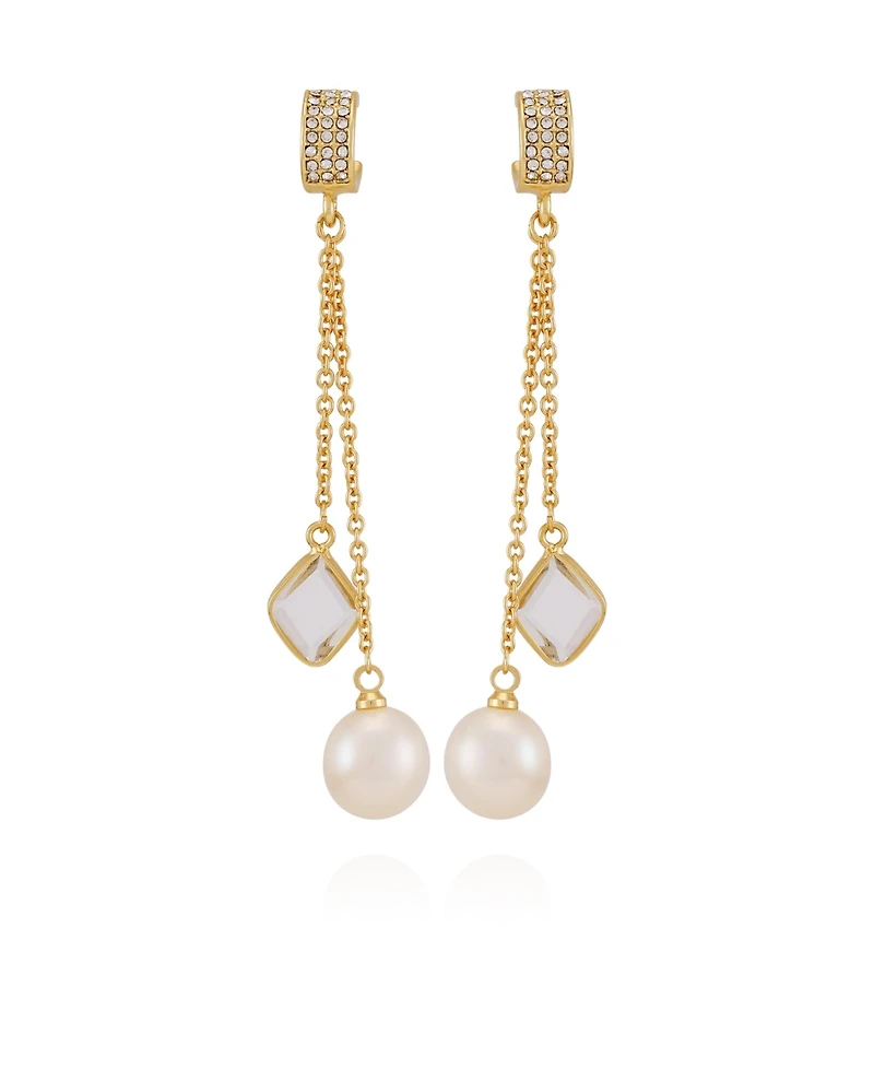 Vince Camuto Gold-Tone Cultivated Pearl Dangle Earrings