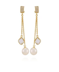 Vince Camuto Gold-Tone Cultivated Pearl Dangle Earrings