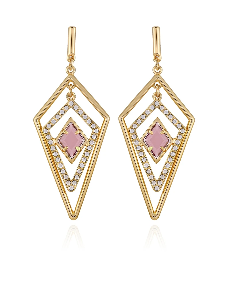 Vince Camuto Gold-Tone Diamond Shaped Drop Earrings