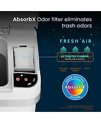 iTouchless 4 Gallon / 16 Liter White Sensor Bathroom Trash Can with Odor Filter
