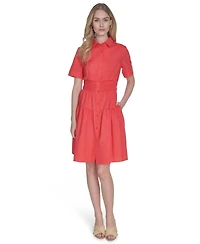 Vince Camuto Women's Cotton Short-Sleeve Shirtdress