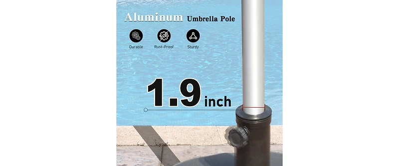 9 foot outdoor patio umbrella with button tilt and crank, Outdoor patio/market table umbrella Uv protected and waterproof