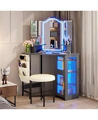 Vlsrka Vanity Makeup Desk with Mirror and Lights