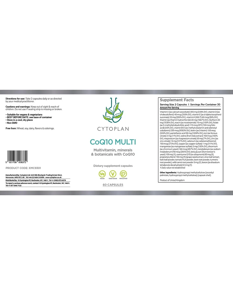 Cytoplan CoQ10 Multi 60 (caps) Usa