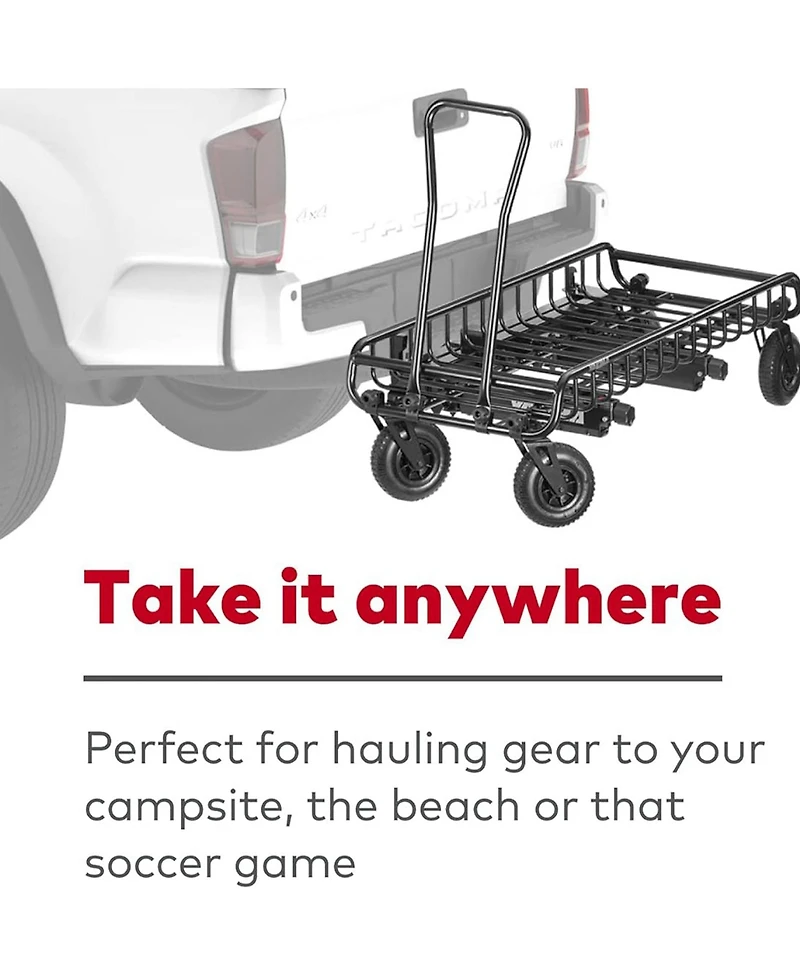 Yakima Exo WarriorWheels Sturdy Heavy Duty Aluminum Cargo Basket Cart Kit, Black